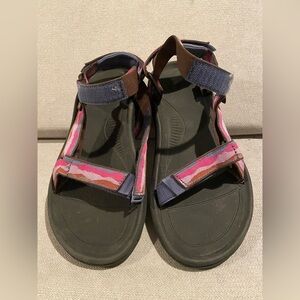 Teva Pink and Brown Strap Sandals